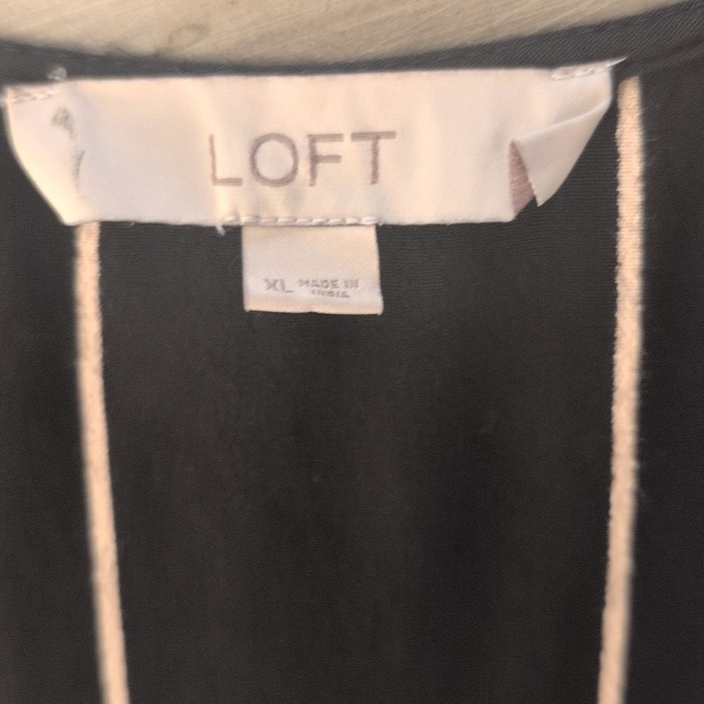 LOFT Wrap Dress with White Stripes and belt - Picture 12 of 15